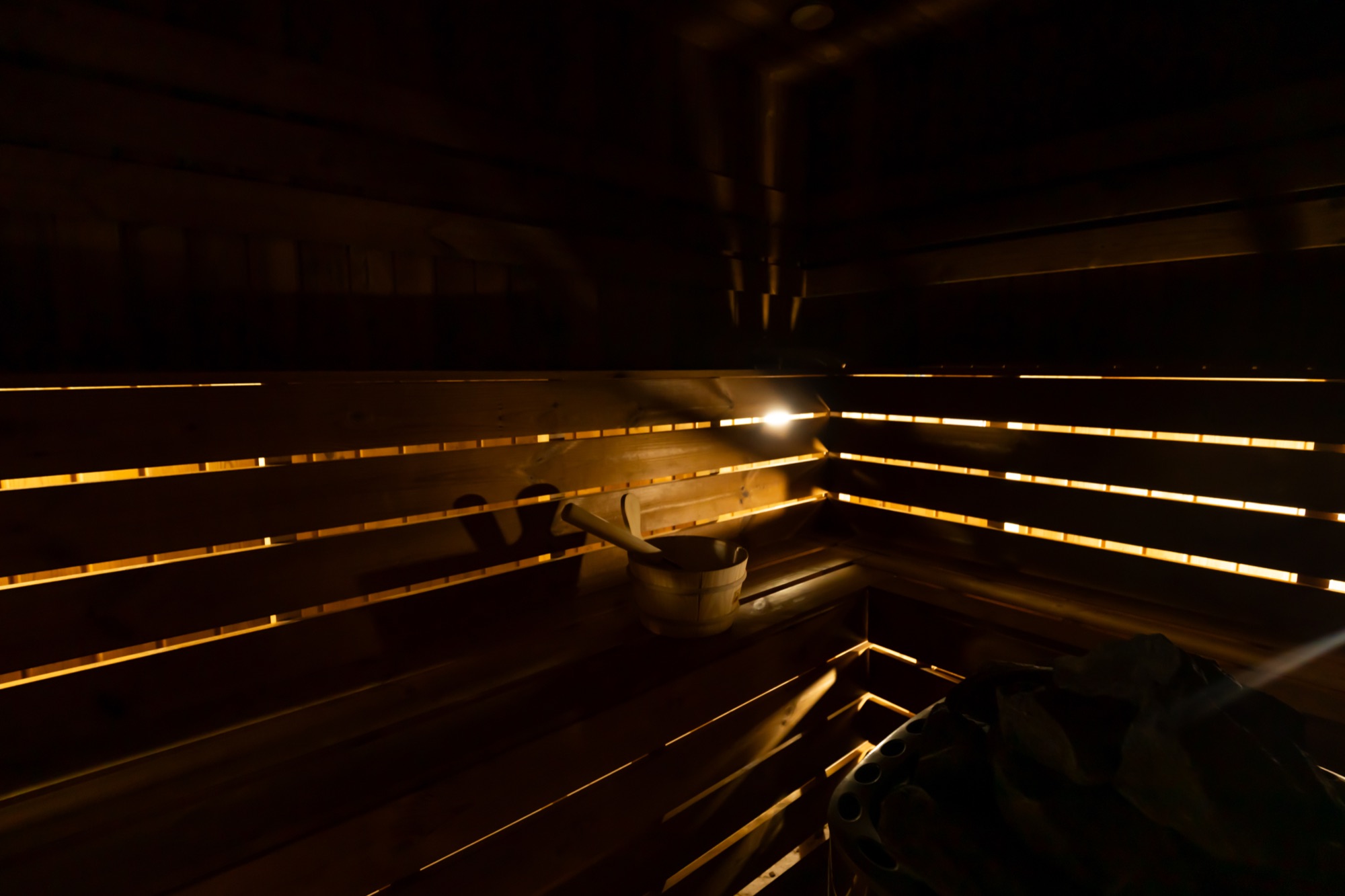 The sauna inside Nomio's spa facilities
